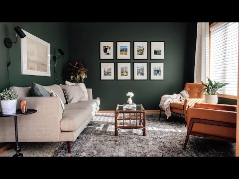 Tips for Decorating a Living Room • Dark, Bold Paint Color Makeover