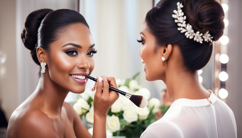 wedding makeup application